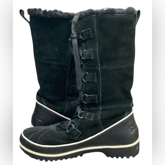 Sorel Joan of Arctic Tall Black Suede Waterproof Winter Snow Boots Womens Size 8 - Picture 6 of 10